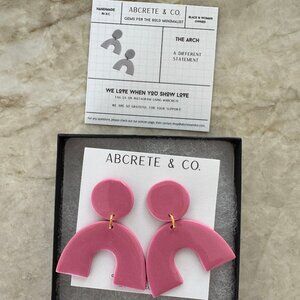 NWT Madewell Abcrete & Co. Arch Pink Statement Earrings